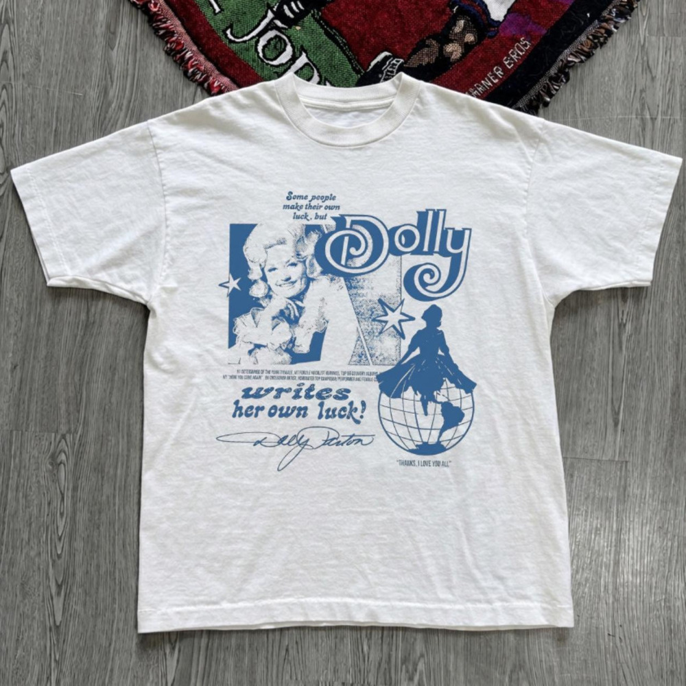 Vintage Dolly Parton White Cotton T-shirt, Country Music Legend Graphic Tee
